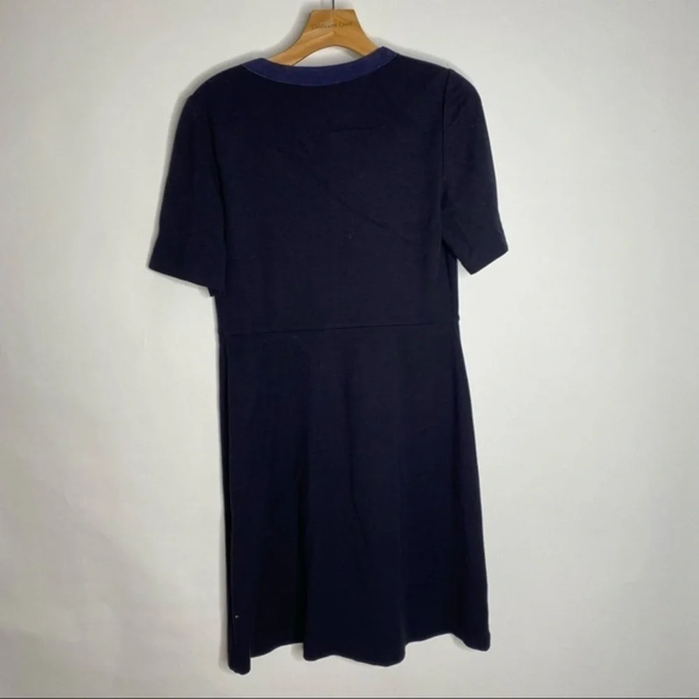 Tory Burch Black & Navy Wool Sallare Tunic Dress